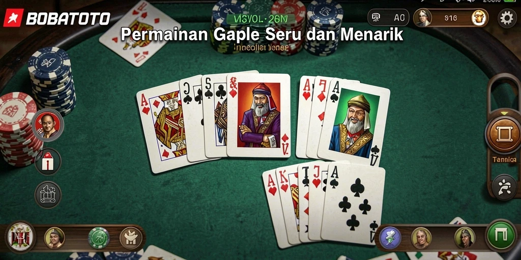 Screenshot gameplay BOBATOTO menampilkan suasana bermain Gaple yang seru.