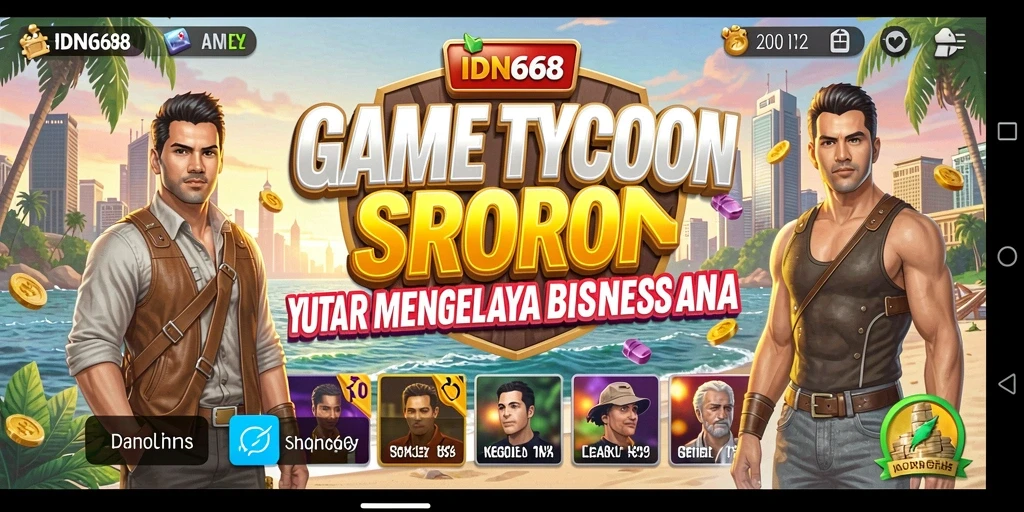 Screenshot gameplay IDN668 menampilkan pengelolaan bisnis yang menarik.