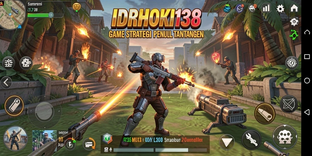 Screenshot gameplay IDRHOKI138 menampilkan pertempuran taktis yang intens.