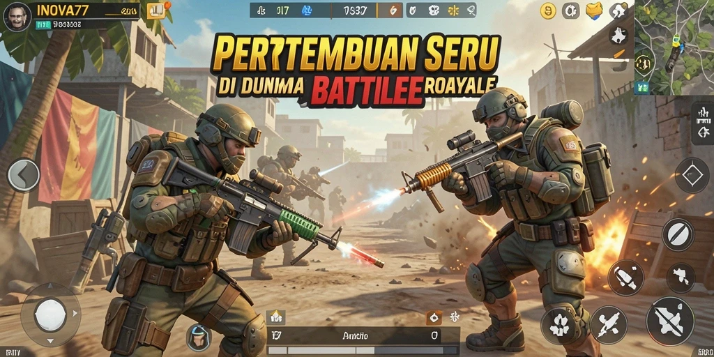 Tangkapan layar gameplay INOVA77 yang seru dan mendebarkan dalam pertarungan Battle Royale.