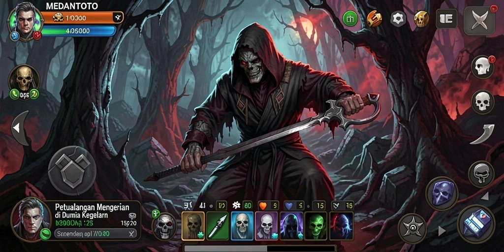 Tampilan gameplay MEDANTOTO yang mencekam dengan suasana penuh ketegangan.