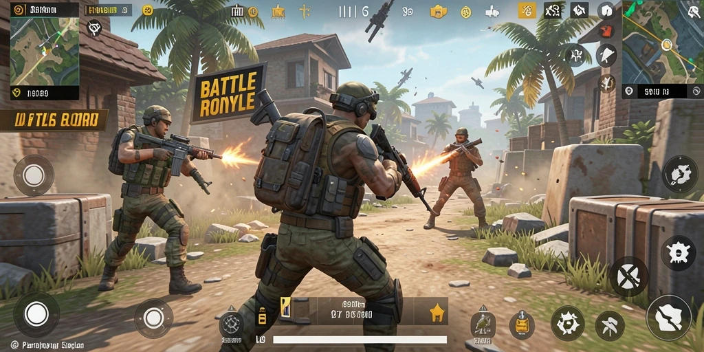 Tampilan aksi seru dalam permainan Battle Royale S9S9.