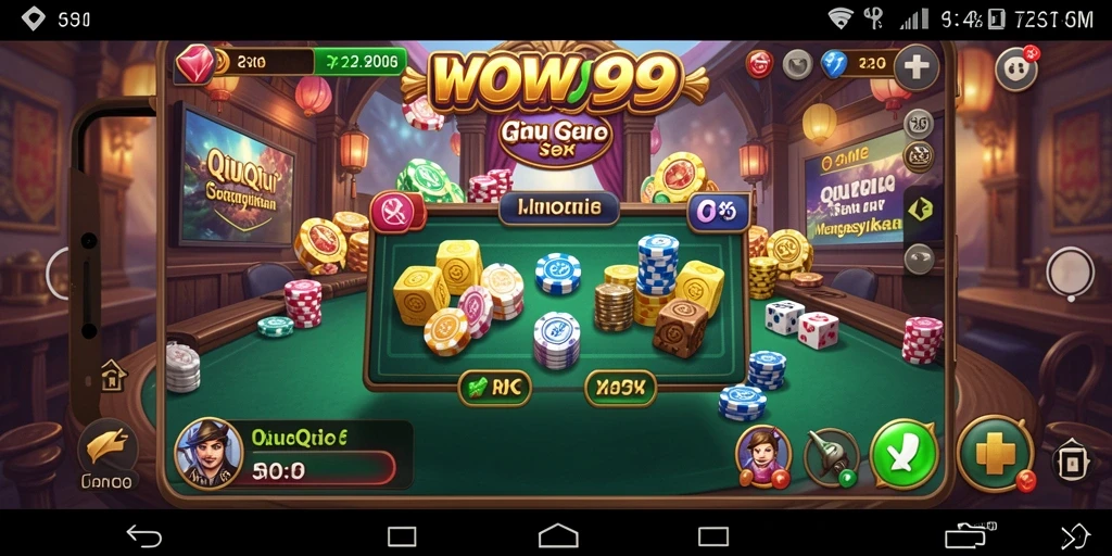 Tampilan seru gameplay QiuQiu di WOW99.